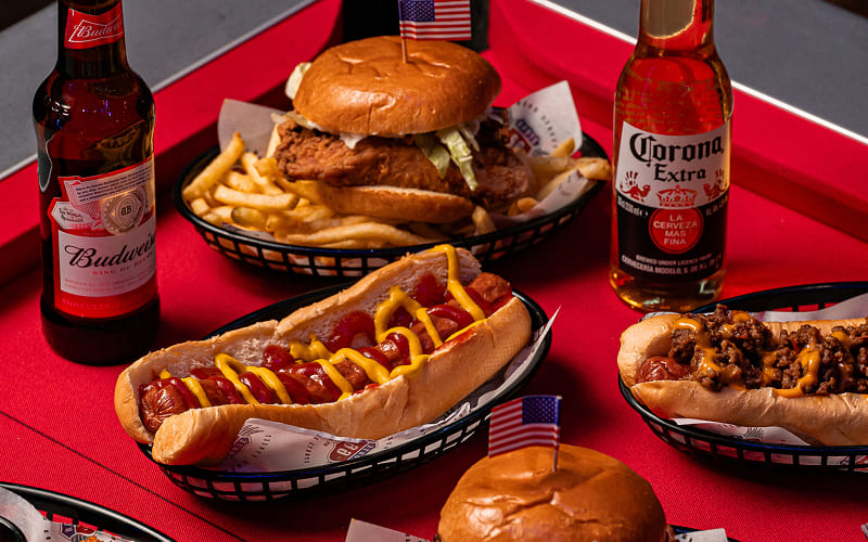 Book a table and enjoy hotdogs, burgers and sliders at Route 66!